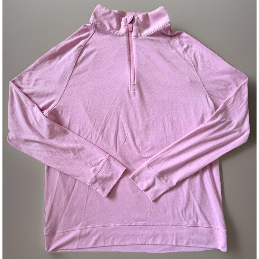 G/FORE Long Sleeve Quarter Zip Pullover Shirt Pink Big Logo Golf Large JBHS